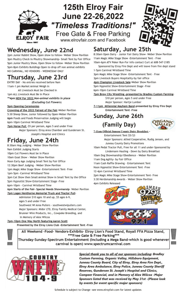 The County Line Elroy Fair slated for June 2226 The County Line