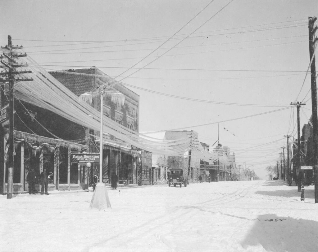 Tuesday marked the 100th anniversary of a severe ice storm that swept the area. Herbert Anderson took this photo of downtown Wilton on that day. (Photo contributed by Alice Brandau)
